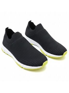 Cat & Jack Men's Black and Lime Slip-On Sneakers